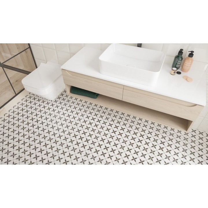 Patchwork Clover Black Pattern 29.8x29.8