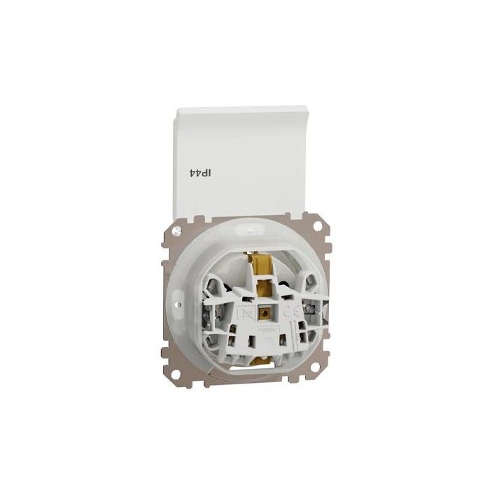 IP44 1-местная розетка с заземлением и крышкой, механическая SEDNA Design