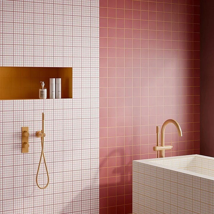 Quadretti Rosso Carminio 10x10