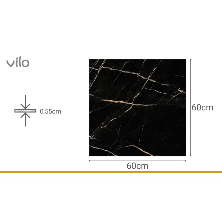 SPC 60x60 CALACATTA BLACK
