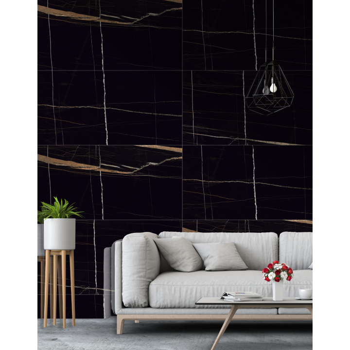 60x60см / SAIN LAUREN MODERN BLACK Hi- GLOSSY / 8 FACES