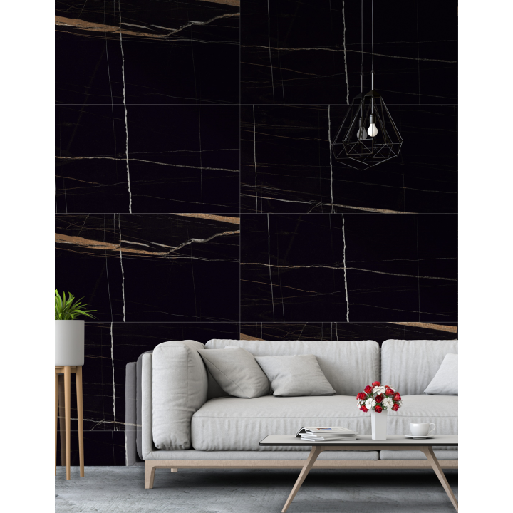 60х120см / SAIN LAUREN MODERN BLACK Hi- GLOSSY / 4 FACES