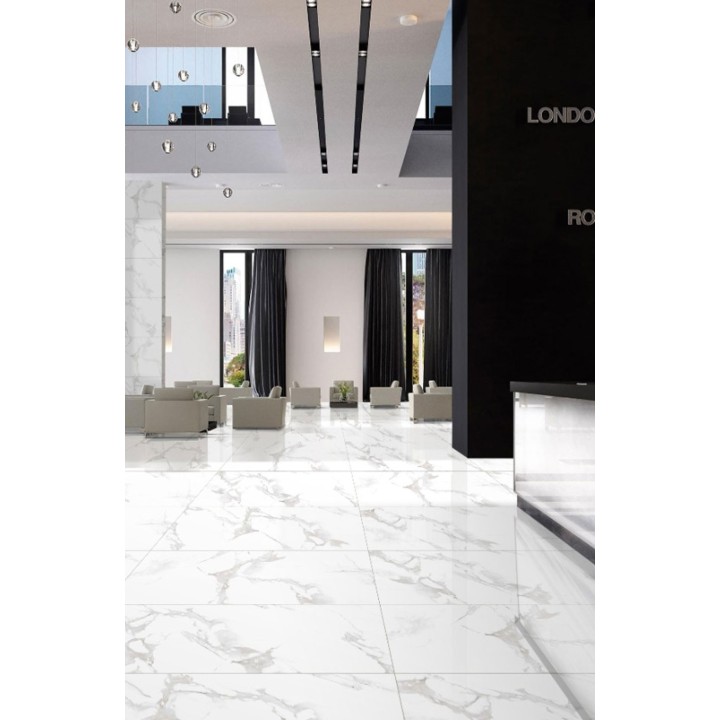 120x60cм / MIKONOS WHITE MARBLE / 3 Faces