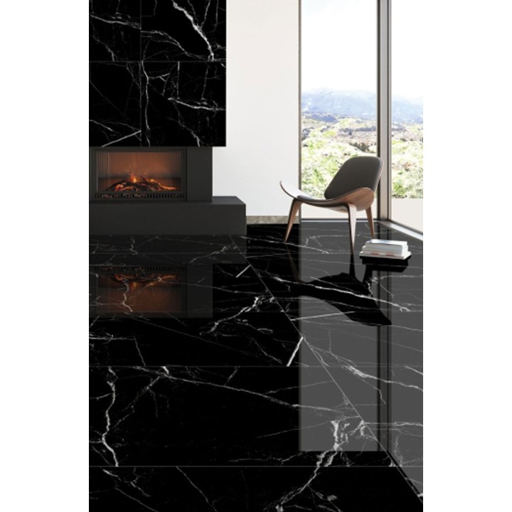 120x60cм / ZEUS BLACK MARBLE Hi- GLOSSY / 3 Faces