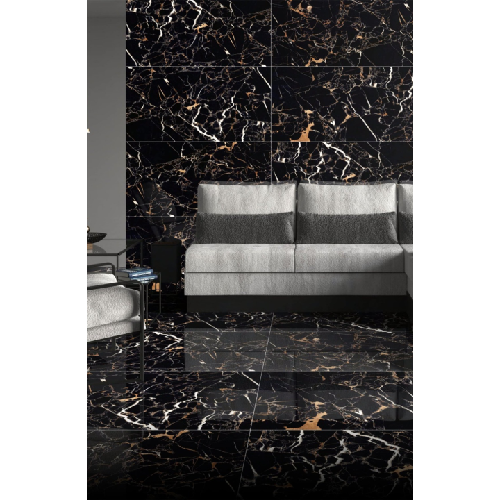 120x60cм / PORTORO BLACK Hi- GLOSSY / 4 Faces