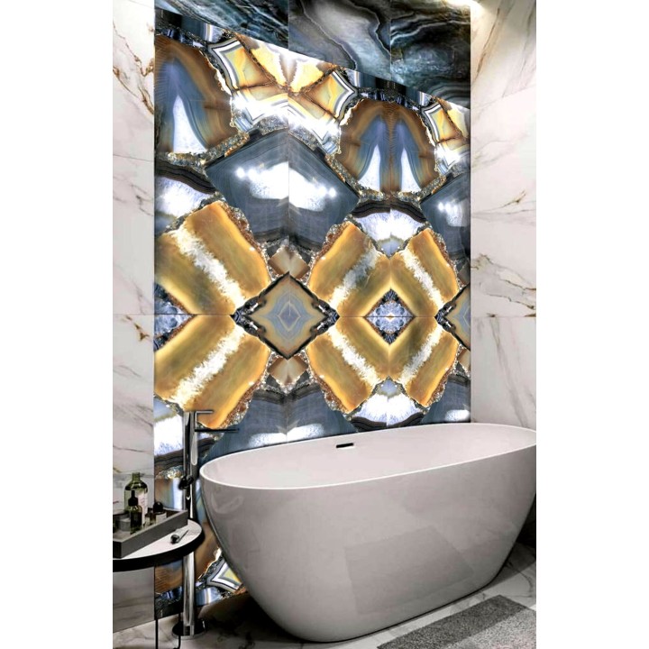 120x60cм / MYKONOS BLUE MARBLE Hi- GLOSSY / 1 Faces