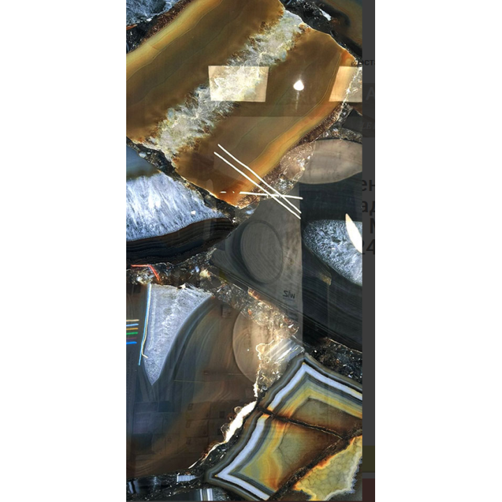 120x60cм / MYKONOS BLUE MARBLE Hi- GLOSSY / 1 Faces