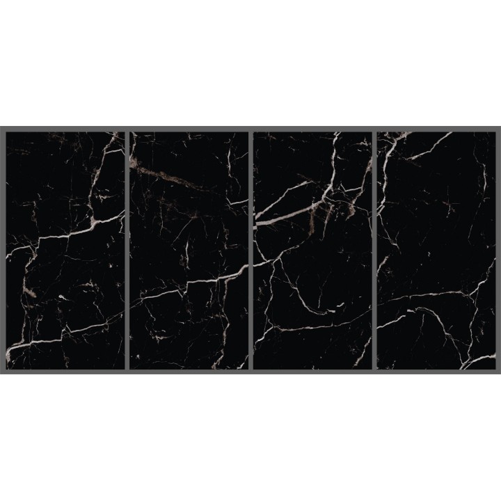 60x120cm AINARA BLACK / Hi- GLOSSY / 4 faces