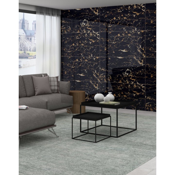 60x120cm NOTTE BLACK HIGH GLOSSY / 3 faces