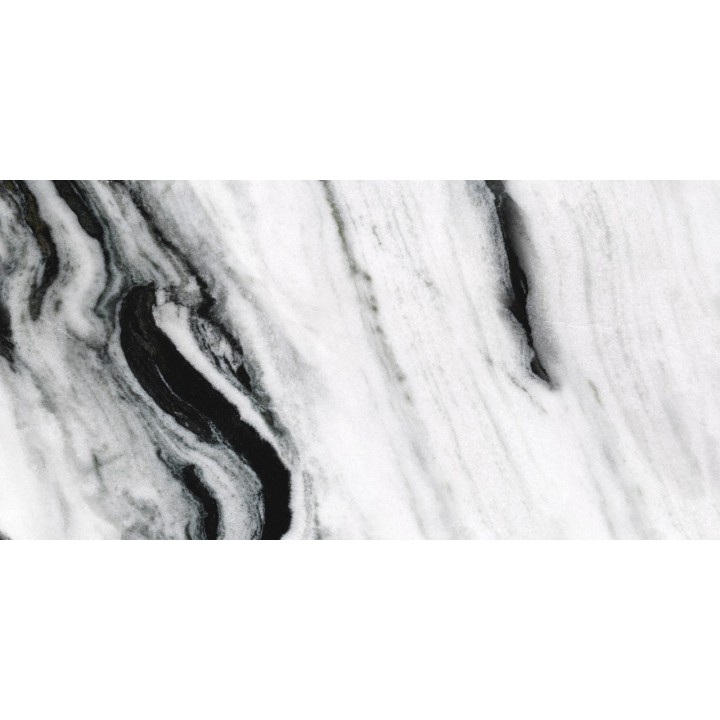 120x60cm / 8 faces / Black Panda Hi-Gloss tiles (зеркальный глянец )