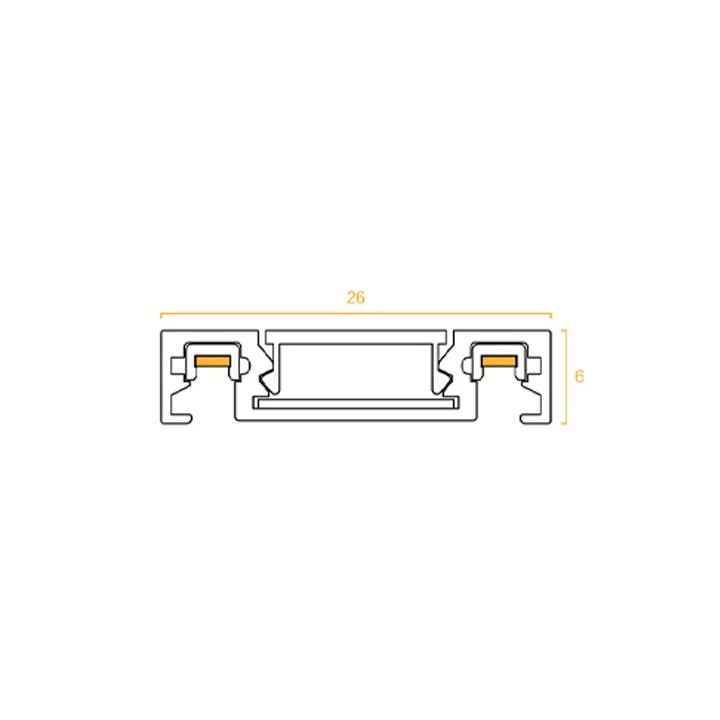 SLIM 2м накладная магнитная рельса