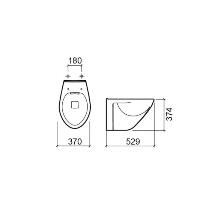 Подвесной унитаз / Sanindusa Cetus 52 Rimfree / с крышкой