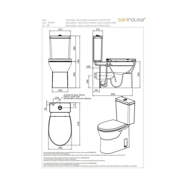 WC-pott / Sanindusa Look / Easy rimflush W/D / soft close