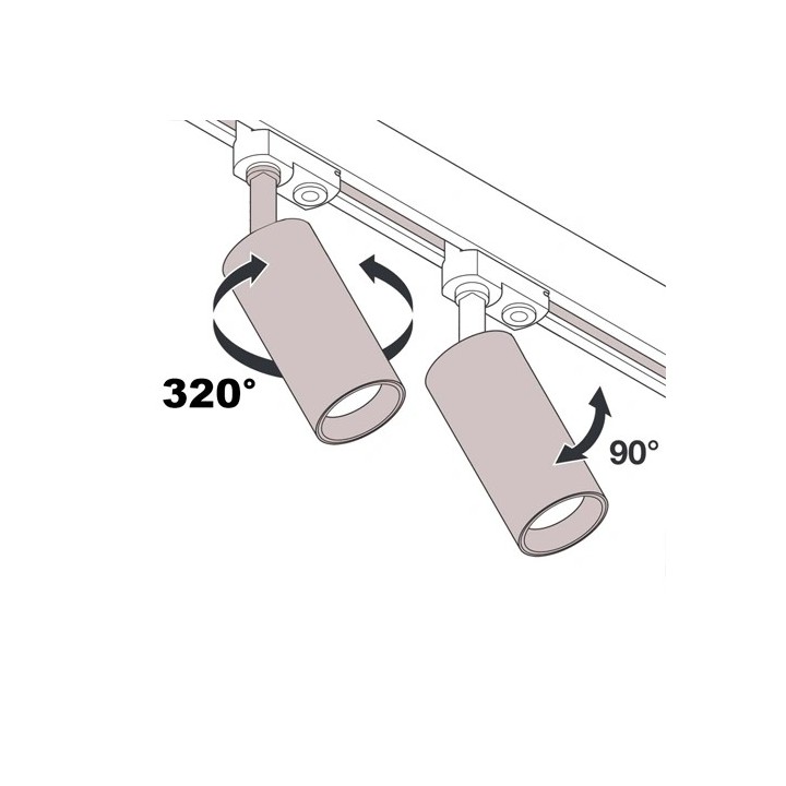 LED Рельсовый светильник IDAR, 1F, excl. GU10, max 35W, IP20