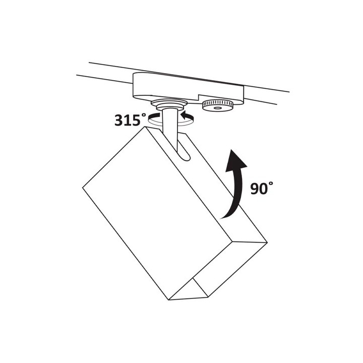LED Рельсовый светильник SQUARE, excl. GU10, max10W, 1F