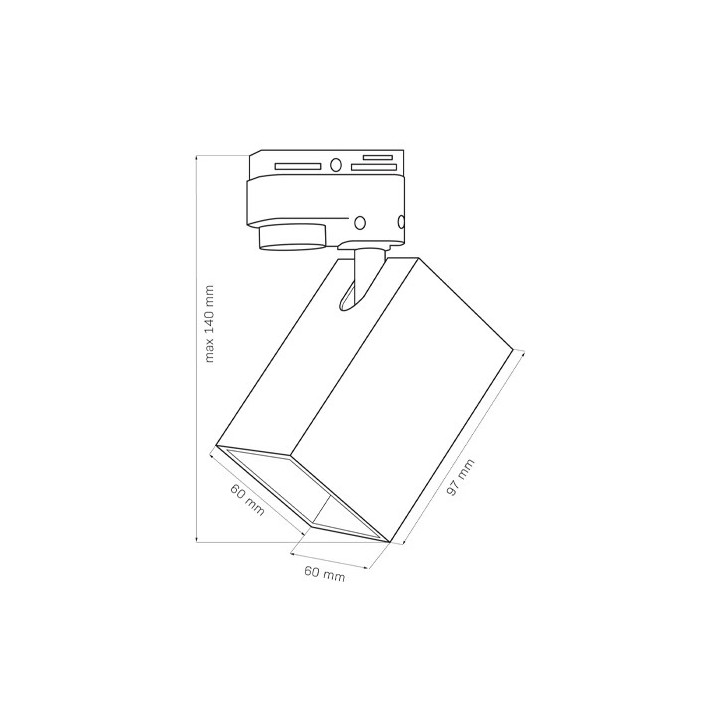 LED Рельсовый светильник SQUARE, excl. GU10, max10W, 1F
