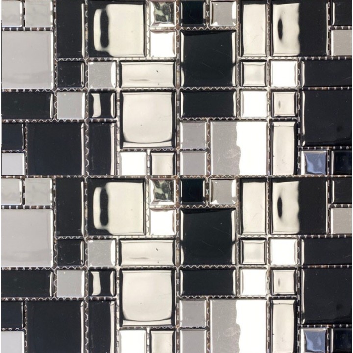 30x30cm / Mosaiik / Must Valge Luksuslik kroom