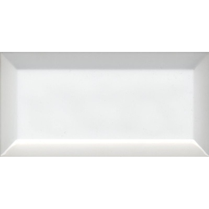 10x20 cm / Blanco Biselado Brillo