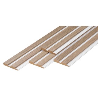 Seinapaneel/ribipaneel MDF PXWall 3D tamm/valge 2,6m