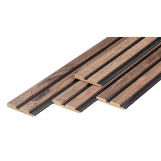 Seinapaneel/ribipaneel MDF PXWall 3D tume tamm/must 2,6m