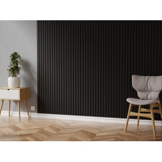 Seinapaneel/ribipaneel Mellow dekoratiiv must/lakk 0,3x2,4m