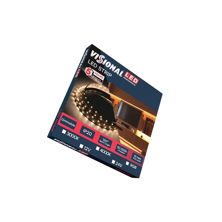 LED-riba 2835, 4000K, IP20, 12V, 9,6W, 5m