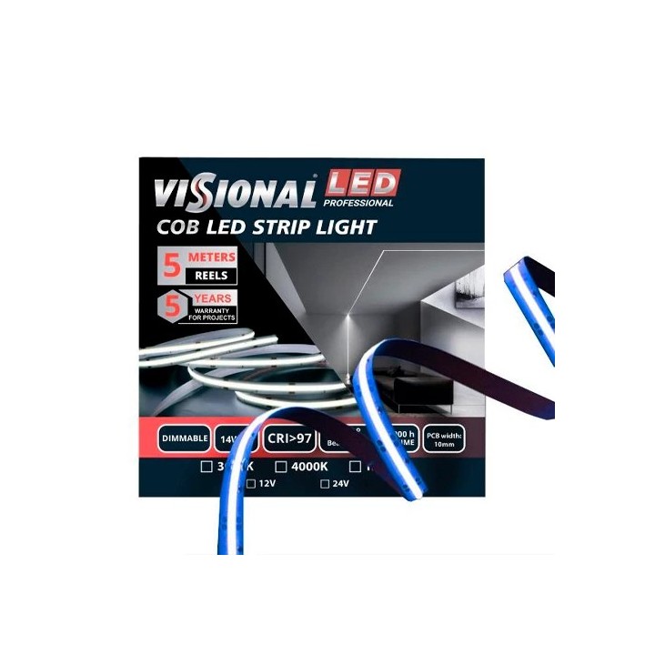 LED-riba COB RGB, IP20, 24V, 14W, 5m