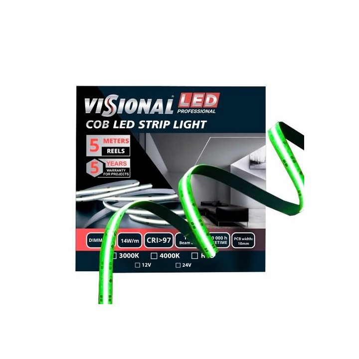 LED-riba COB RGB, IP20, 24V, 14W, 5m