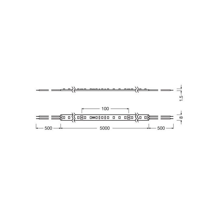 LED-riba 5m 4000K IP00 9W, 5m