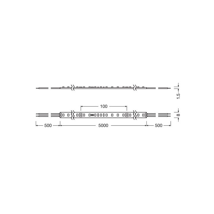 LED лента 5м 3000K IP00 5W, 5m
