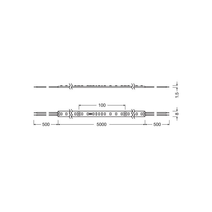 LED лента 5м 3000K IP00 13.2W