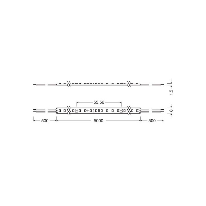 LED лента 5м 3000K IP00 8.6W