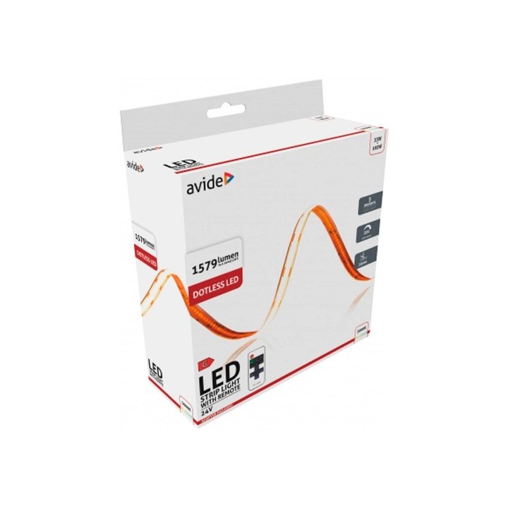 LED лента COB с пультом 3000K, IP20, 24V, 6,6W, 5m