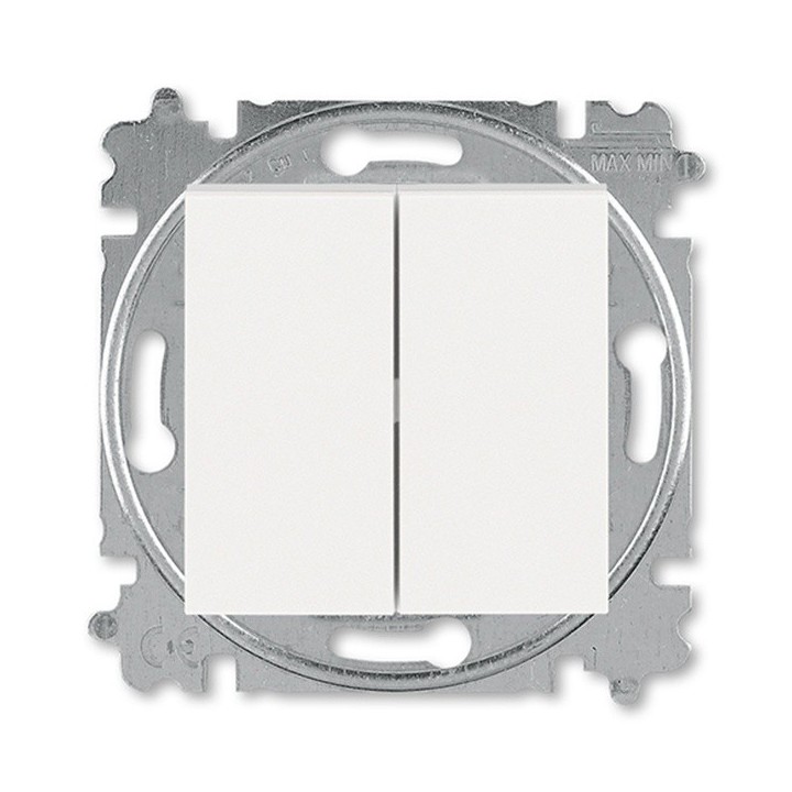 ABB Levit Выключатель 2-клавишный, жемчужный/белый 3559H-A87445 68W