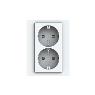 ABB Levit 2-ne pistikupesa valge/lumivalge 5522H-C03457 01W
