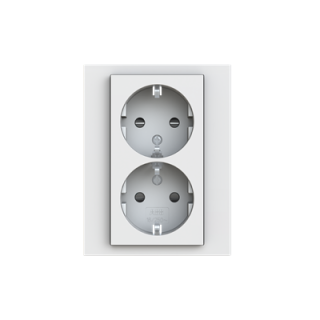 ABB Levit Двойная Розетка серый/белый 5522H-C03457 16W