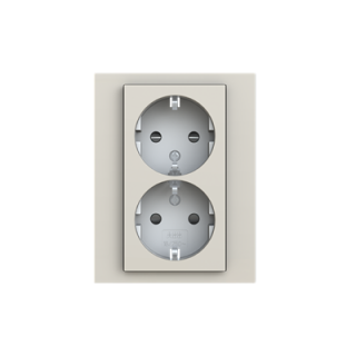 ABB Levit 2-ne pistikupesa macchiato/valge 5522H-C03457 18W