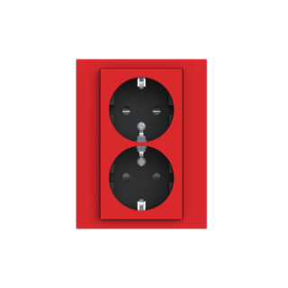 ABB Levit Двойная Розетка красный/черный 5522H-C03457 65W