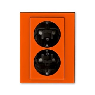 ABB Levit 2-ne pistikupesa oranž/must 5522H-C03457 66W