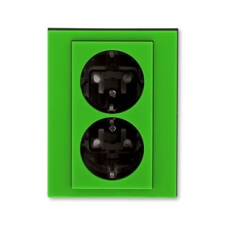 ABB Levit 2-ne pistikupesa roheline/must 5522H-C03457 67W