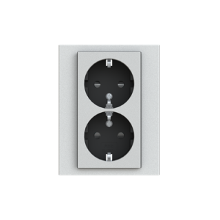 ABB Levit 2-ne pistikupesa titaan/must 5522H-C03457 70W