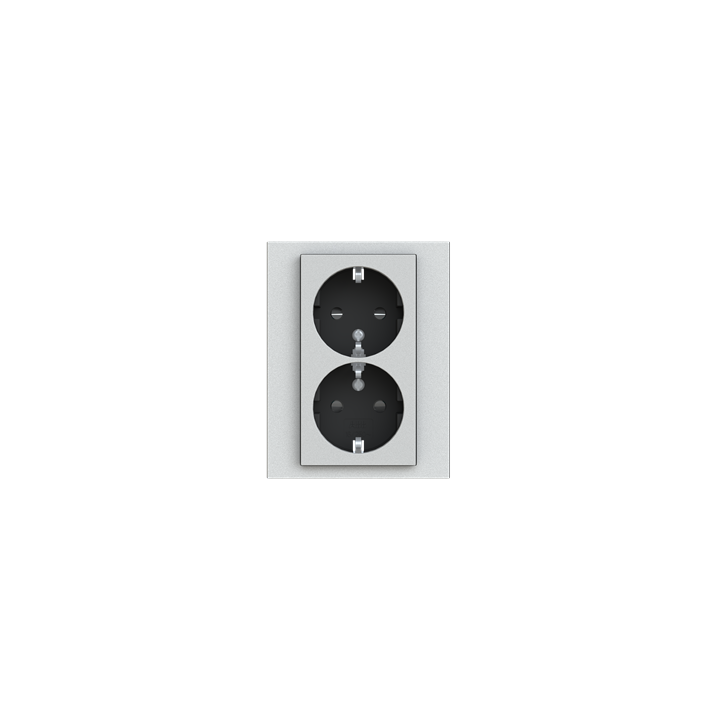 ABB Levit Двойная Розетка титан/черный 5522H-C03457 70W
