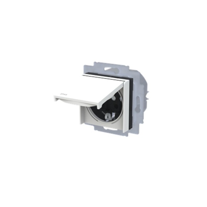 IP44 ABB Levit Розетка белый/черный 5520H-A03997 62W