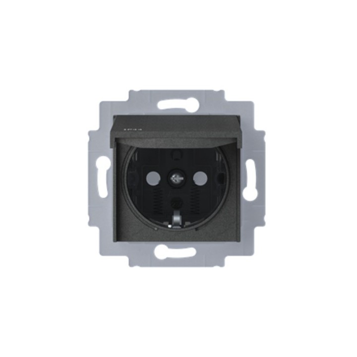 IP44 ABB Levit Розетка антрацит/черный 5520H-A03997 63W