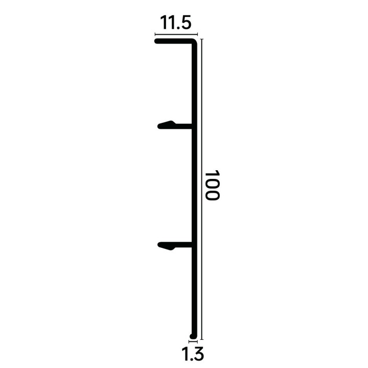 Белый плинтус 100mm PCA100W