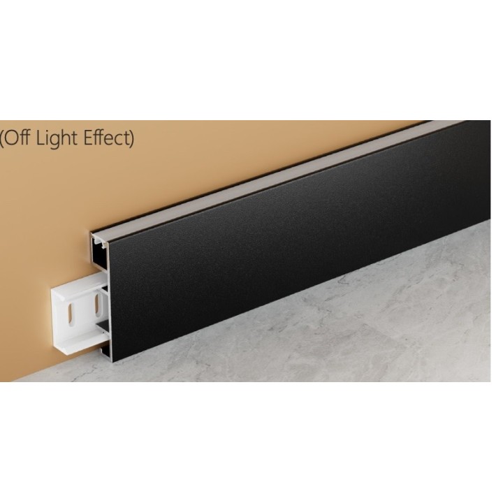 Черный плинтус под LED 50mm PLUA50BL