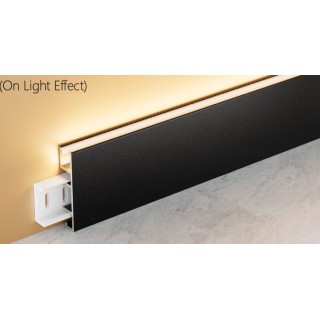 Черный плинтус под LED 50mm PLUA50BL