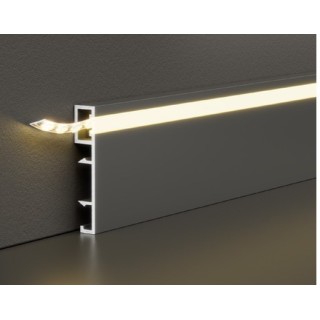 Серый плинтус под LED 50mm PLA50H