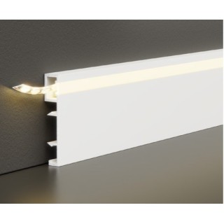 Белый плинтус под LED 50mm PLA50W