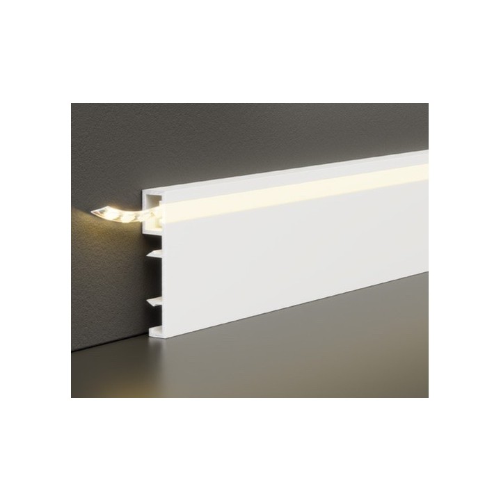 Белый плинтус под LED 50mm PLA50W